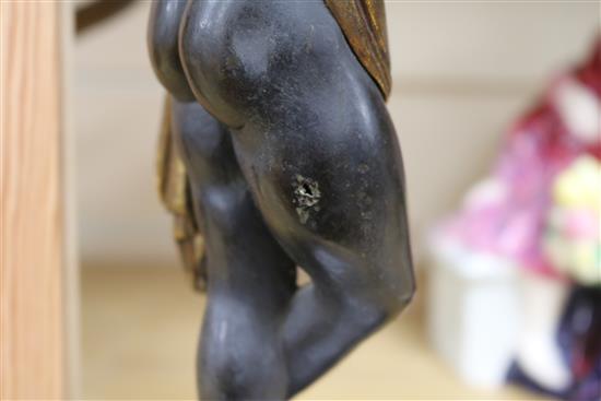 A mid 19th century French bronze and gilt bronze figural brulé parfum